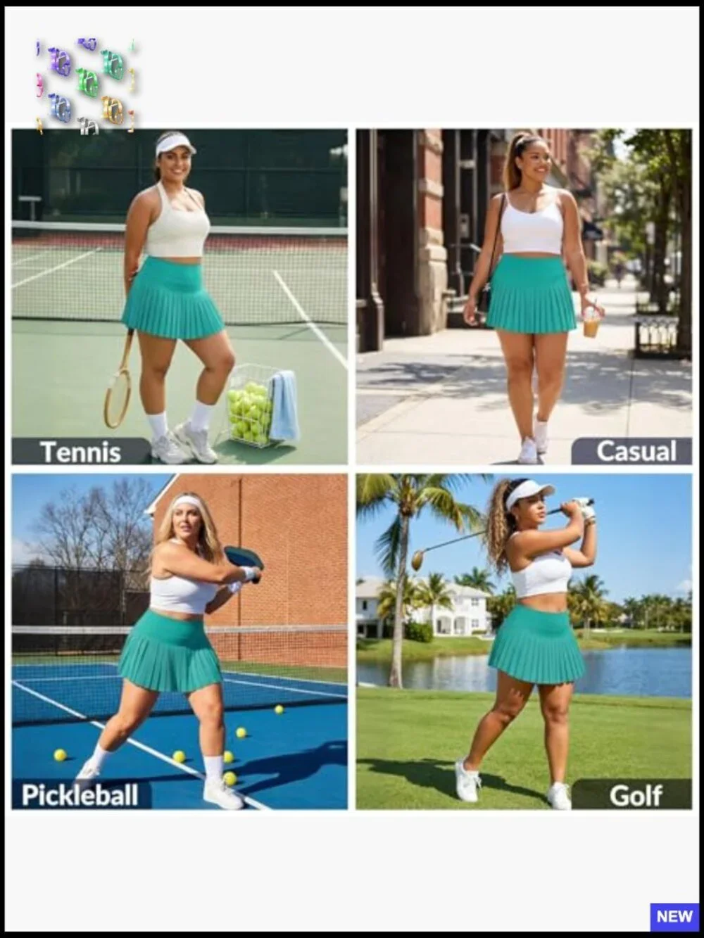 Plus Size Pleated Tennis Skirt with Pockets High Waisted Athletic Golf Skort